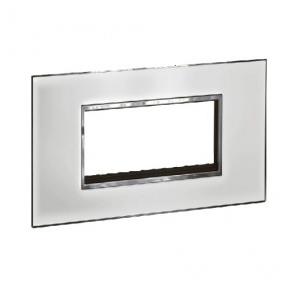 Legrand Arteor Mirror White Cover Plate With Frame, 6 M, 5757 44
